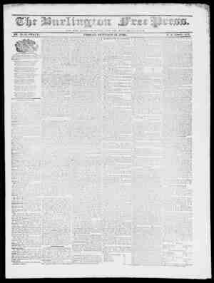 Burlington Free Press Newspaper October 21, 1836 kapağı