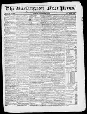 Burlington Free Press Newspaper October 28, 1836 kapağı