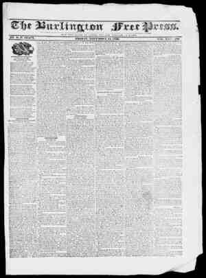 Burlington Free Press Newspaper November 11, 1836 kapağı