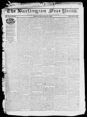 Burlington Free Press Newspaper November 18, 1836 kapağı