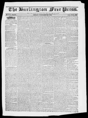 Burlington Free Press Newspaper November 25, 1836 kapağı