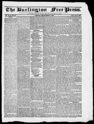 Burlington Free Press Newspaper December 2, 1836 kapağı