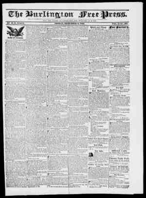 Burlington Free Press Newspaper December 9, 1836 kapağı