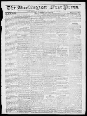 Burlington Free Press Newspaper February 24, 1837 kapağı