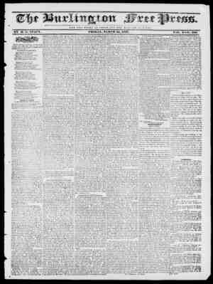 Burlington Free Press Newspaper March 24, 1837 kapağı