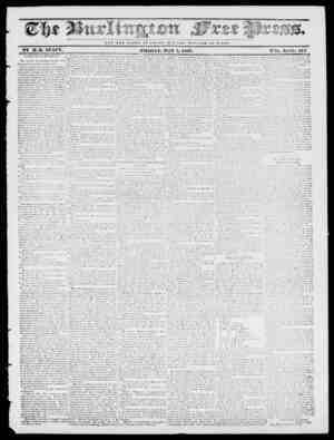 Burlington Free Press Newspaper May 5, 1837 kapağı