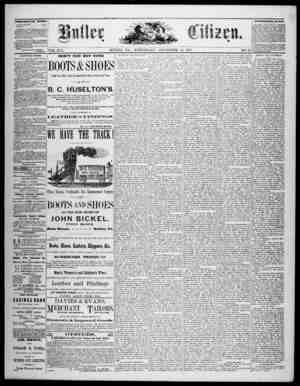 The Butler Citizen Newspaper September 24, 1879 kapağı