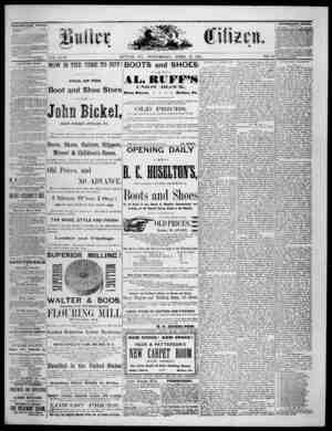 The Butler Citizen Newspaper April 21, 1880 kapağı
