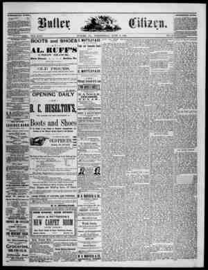 The Butler Citizen Newspaper June 9, 1880 kapağı