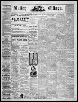 The Butler Citizen Newspaper August 25, 1880 kapağı