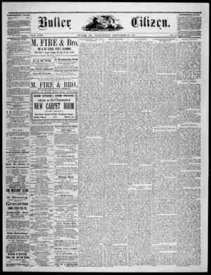 The Butler Citizen Newspaper September 29, 1880 kapağı