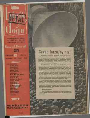 Büyük Doğu Dergisi 22 Mart 1946 kapağı