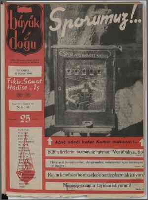Büyük Doğu Dergisi 22 Kasım 1946 kapağı