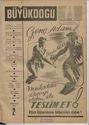 Büyük Doğu Dergisi 21 Ekim 1949 kapağı