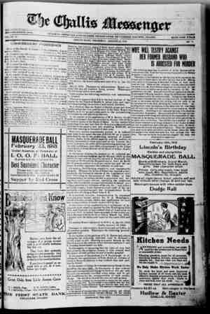 The Challis Messenger Newspaper 23 Ocak 1918 kapağı