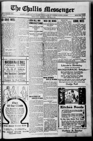 The Challis Messenger Newspaper 6 Şubat 1918 kapağı