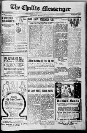 The Challis Messenger Newspaper 13 Şubat 1918 kapağı