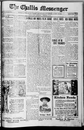 The Challis Messenger Newspaper 27 Şubat 1918 kapağı