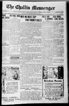 The Challis Messenger Newspaper 13 Mart 1918 kapağı