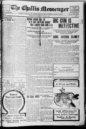 The Challis Messenger Newspaper 27 Mart 1918 kapağı