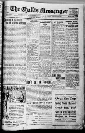 The Challis Messenger Newspaper 8 Mayıs 1918 kapağı