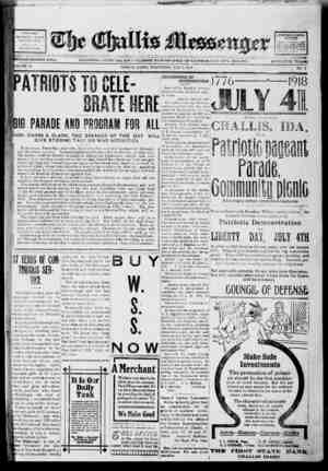 The Challis Messenger Newspaper 3 Temmuz 1918 kapağı