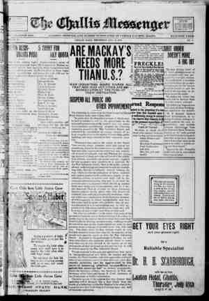 The Challis Messenger Newspaper 17 Temmuz 1918 kapağı