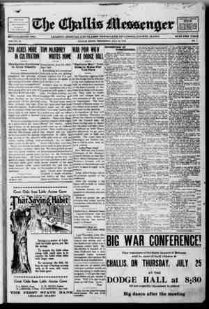 The Challis Messenger Newspaper 24 Temmuz 1918 kapağı