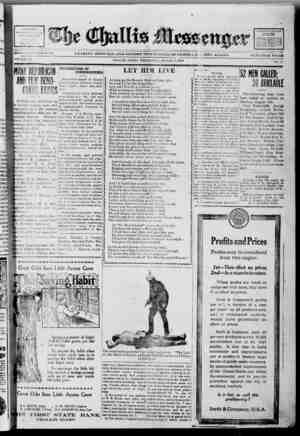 The Challis Messenger Newspaper 7 Ağustos 1918 kapağı