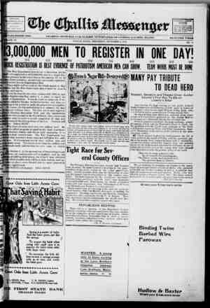The Challis Messenger Newspaper 4 Eylül 1918 kapağı