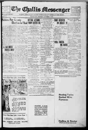 The Challis Messenger Newspaper 11 Eylül 1918 kapağı