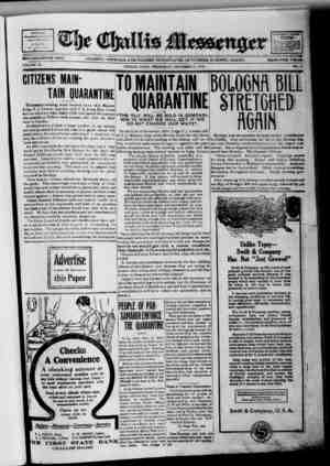The Challis Messenger Newspaper 13 Kasım 1918 kapağı