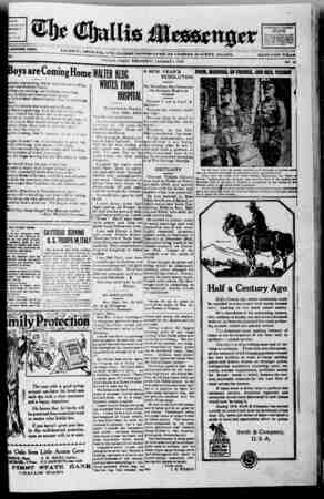 The Challis Messenger Newspaper 1 Ocak 1919 kapağı