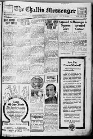 The Challis Messenger Newspaper 15 Ocak 1919 kapağı