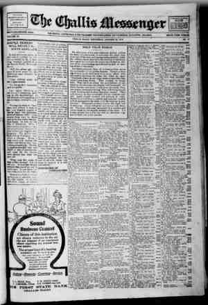 The Challis Messenger Newspaper 22 Ocak 1919 kapağı
