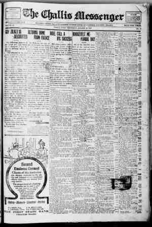 The Challis Messenger Newspaper 29 Ocak 1919 kapağı