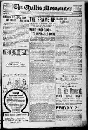 The Challis Messenger Newspaper 12 Şubat 1919 kapağı