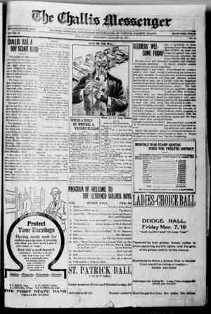 The Challis Messenger Newspaper 26 Şubat 1919 kapağı