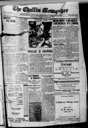 The Challis Messenger Newspaper 26 Mart 1919 kapağı