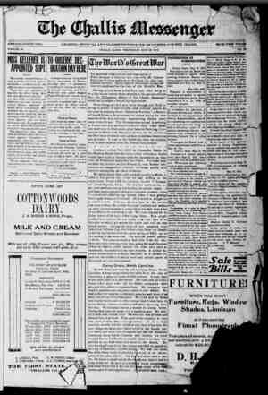 The Challis Messenger Newspaper 28 Mayıs 1919 kapağı