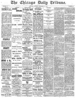 Chicago Daily Tribune Gazetesi November 16, 1872 kapağı