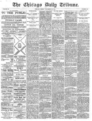 Chicago Daily Tribune Newspaper November 22, 1872 kapağı