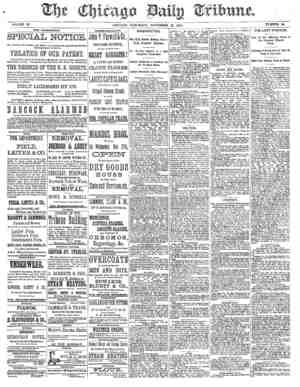 Chicago Daily Tribune Newspaper November 23, 1872 kapağı