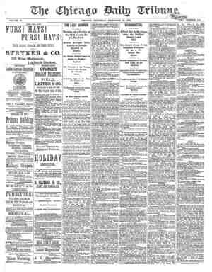 Chicago Daily Tribune Newspaper December 12, 1872 kapağı