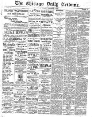 Chicago Daily Tribune Newspaper December 19, 1872 kapağı