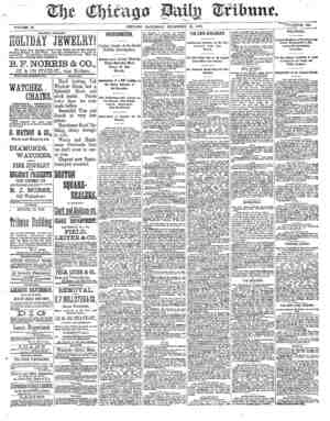Chicago Daily Tribune Newspaper December 21, 1872 kapağı