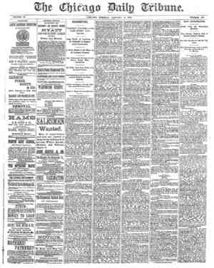 Chicago Daily Tribune Newspaper January 14, 1873 kapağı