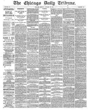 Chicago Daily Tribune Newspaper January 27, 1873 kapağı