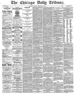 Chicago Daily Tribune Newspaper February 11, 1873 kapağı