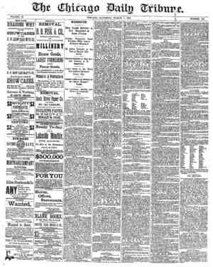 Chicago Daily Tribune Newspaper March 1, 1873 kapağı